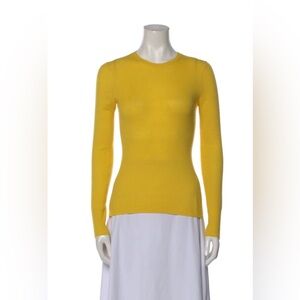 Michael Kors Collection Cashmere Crew Neck Sweater in Sun